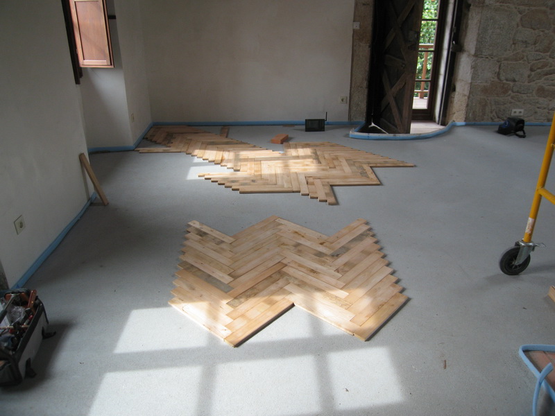 Pruebas antes de que nos pusieran el parquet.