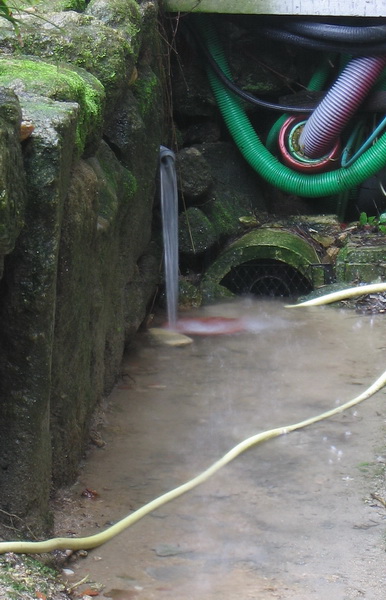 El tiempo en enero y febrero ha sido todo menos seco. El drenaje del año pasado en el patio ha llegado a soltar hasta 1.200 litros por hora. Podríamos haber aprovechado para hacer una piscina; se habría llenado en menos que canta un gallo.