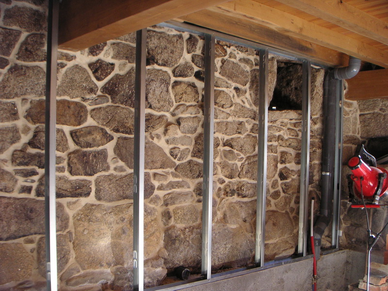 Pared piedra cocina